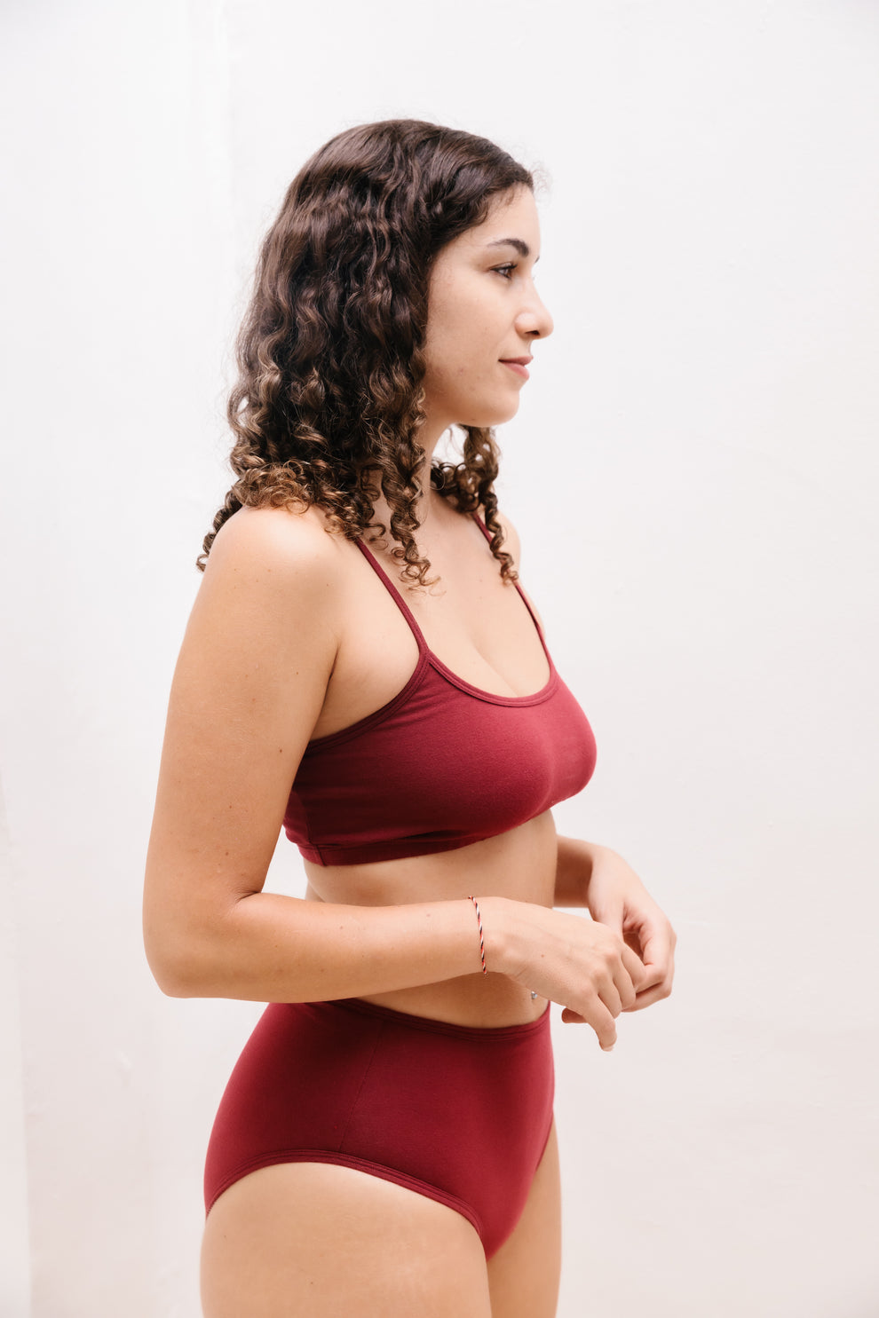 Bralette + High Waist Undie - Wine