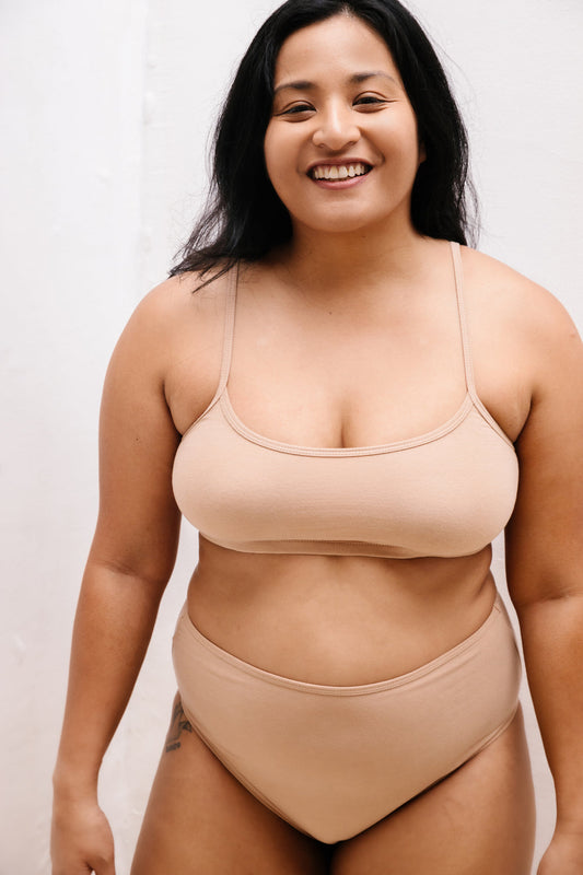Bralette + High Waist Undie - Nude