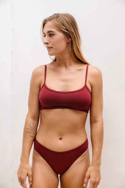 Bralette + Bikini Undie - Wine