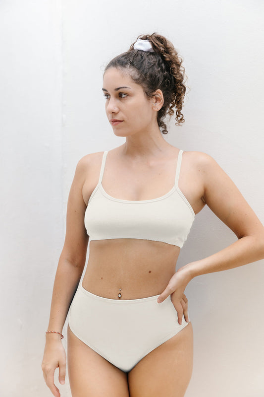 Bralette + High Waist Undie - Cotton