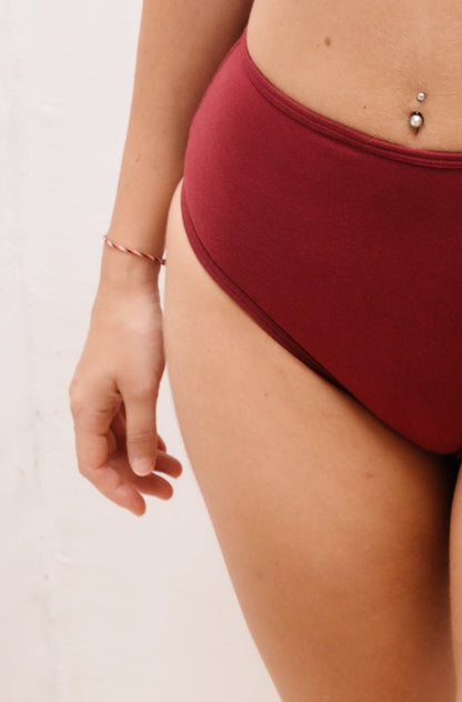 Cami + High Waist Undie - Wine