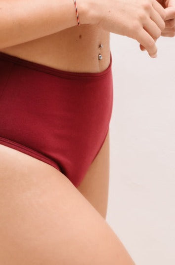 Cami + High Waist Undie - Wine